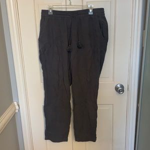 Gray Cynthia Rowley gauze lounge pant w tassel tie